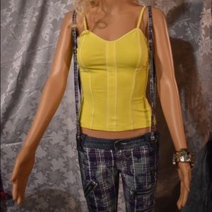 Diesel capris with thin removable suspenders